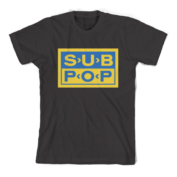 SUB POP Logo Gelb Blau Schwarz Größe L