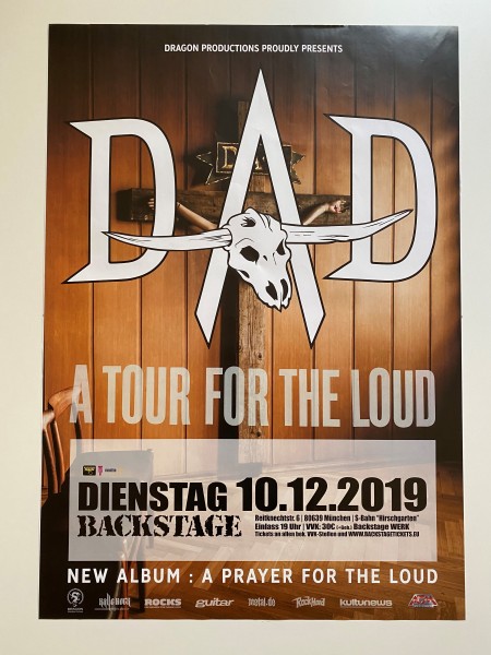 Konzert Plakat A1 München Backstage 10.12.2019